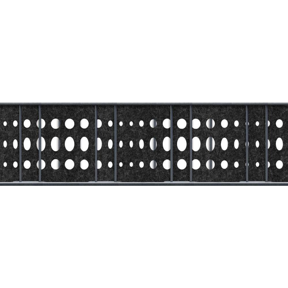 SICHTSCHUTZSTREIFEN Design Vlies Bubble für Doppelstabmatten Schwarzgrau 2,6m - Schwarz, Kunststoff (260/19cm) - ZAUN|ZU