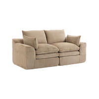 2-SITZER-SOFA 191/94/85 cm mit Seitentaschen, Kissen und Federkern, Khaki - Beige, Textil (191/85/94cm) - Redom