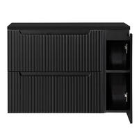 WASCHBECKENSCHRANK Newport-56 - Schwarz, Holzwerkstoff (100/60/40cm) - Lomado
