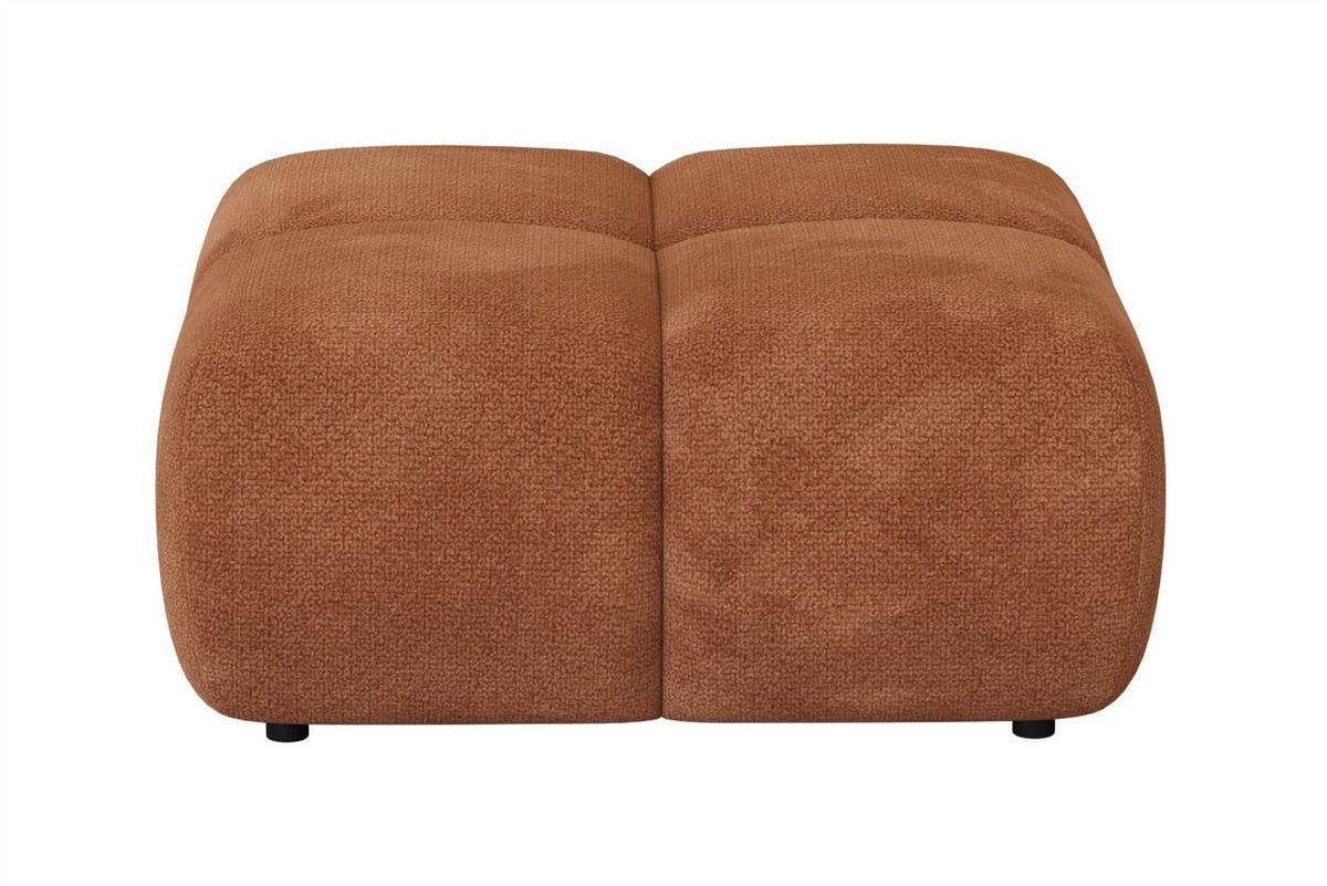 POLSTERHOCKER Vega - Rotbraun, Holzwerkstoff/Textil (90/45/90cm) - Fun Möbel