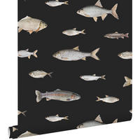 TAPETE Fische 50 x 900 cm - Schwarz, Papier (50/900cm) - ESTAhome