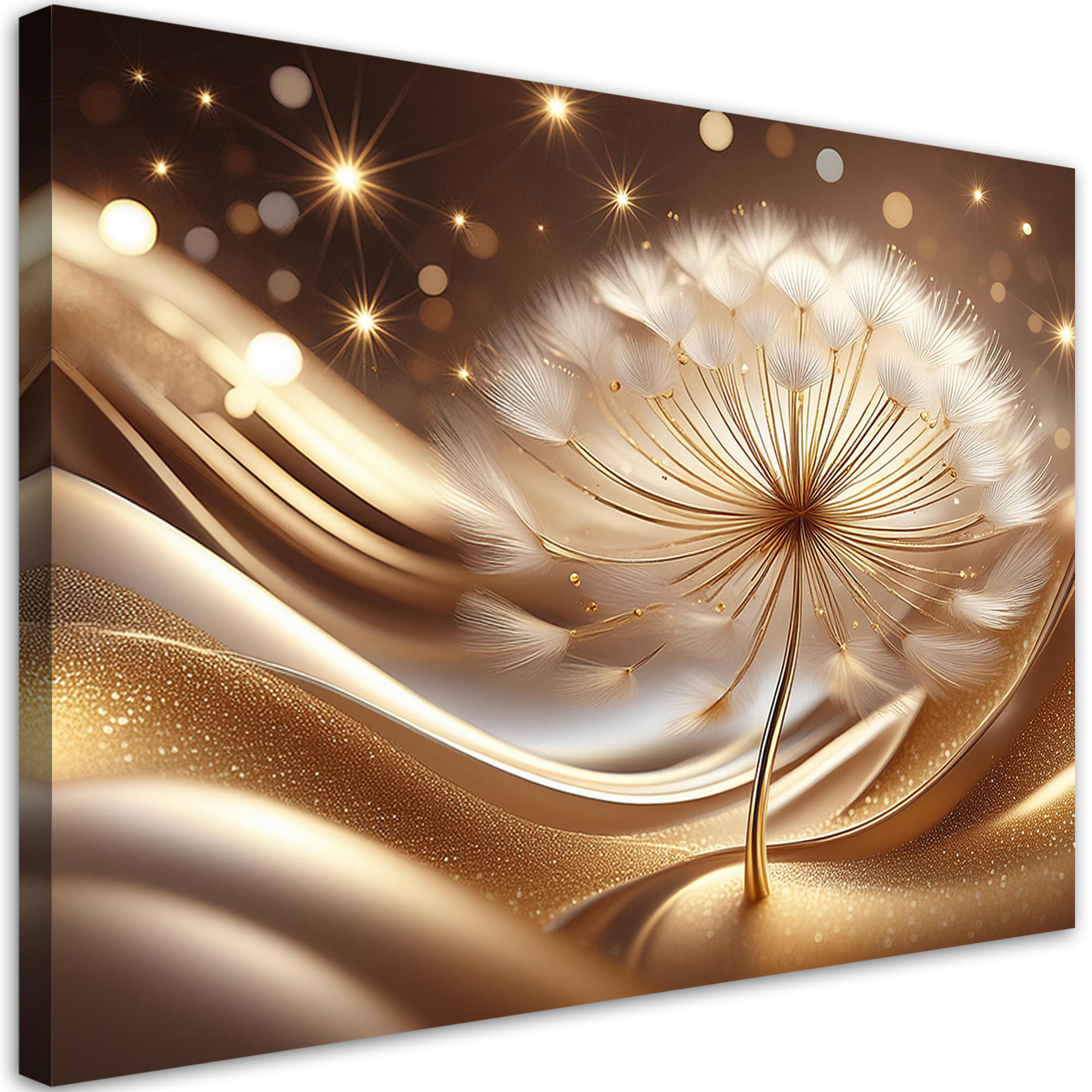 WANDBILD blumen gold glamour - Goldfarben, Textil (60/40cm) - Feeby
