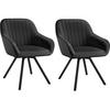 ARMLEHNSTUHL drehbarer 2er Set Snug 58 x 58 x 82 cm schwarz - Schwarz, Textil (58/82/58cm) - tectake