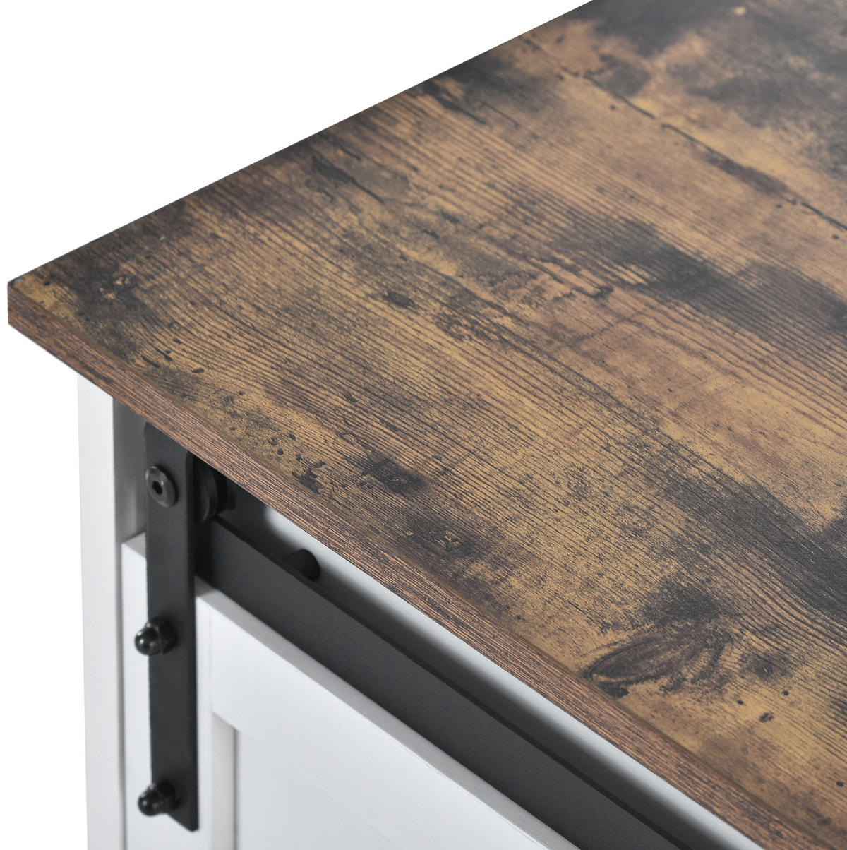 LOWBOARD 150/40/60 cm in Weiß/Braun aus Spanplatte mit Schiebetüren und verstellbaren Regalen - Weiß, Holzwerkstoff (40/60/150cm) - OKMYHOME