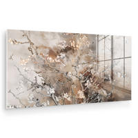 ACRYLGLASBILD Mandelblüte - Kunst - Van Gogh - Beige - Abstrakt 120x60 cm - Braun, Glas (120/60cm) - MuchoWow
