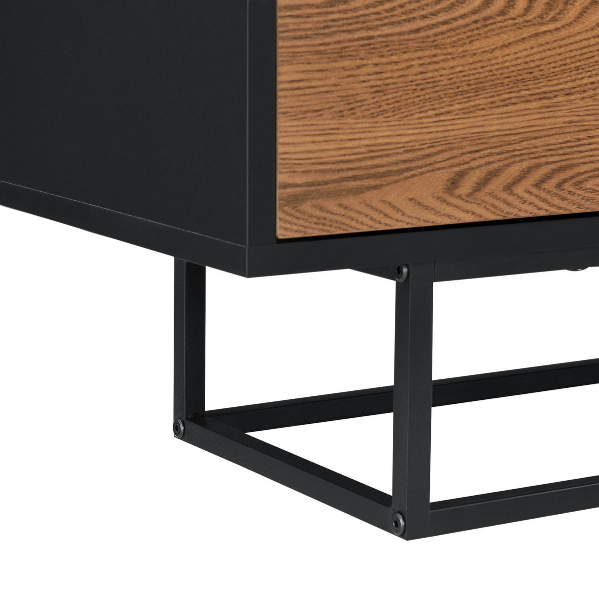 SIDEBOARD Boxholm - Dunkelbraun/Schwarz, Holzwerkstoff/Metall (120/55/30cm) - [en.casa]