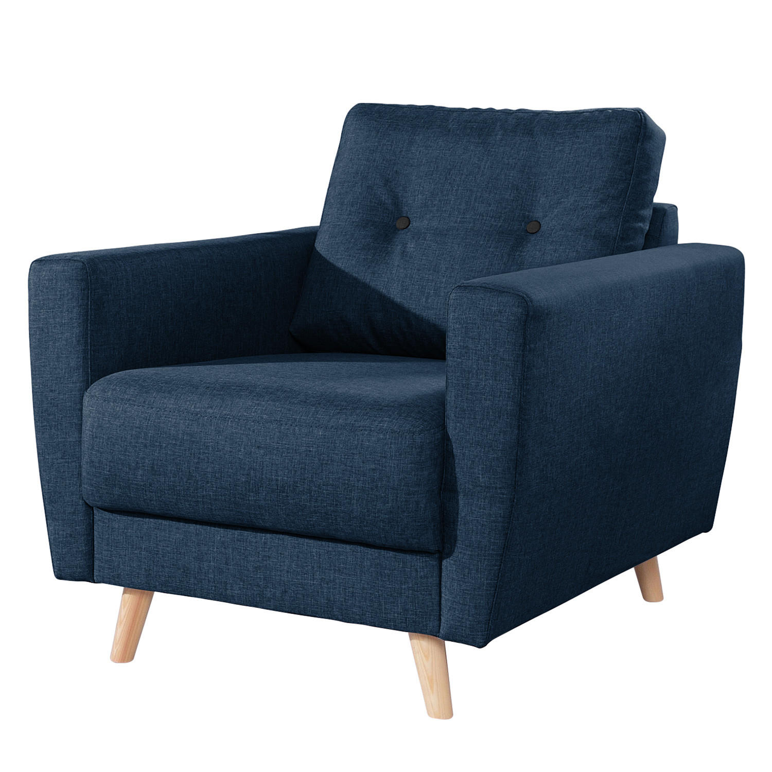 SESSEL - Webstoff - Hellbraun/Blau, Textil (80/90/87cm) - home24