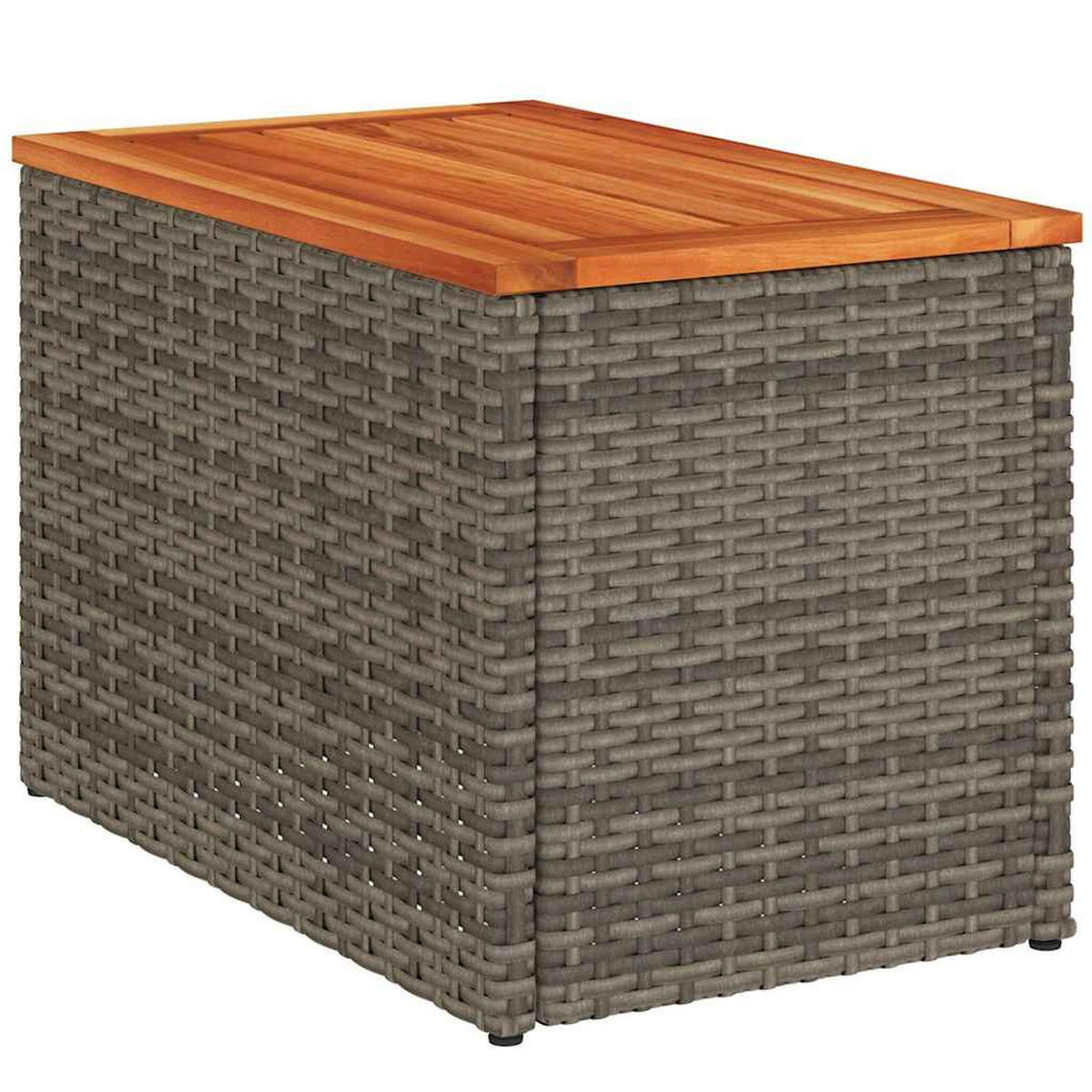 GARTEN-BEISTELLTISCHE 2 Stk. Grau 55/34/37Cm Poly Rattan Holz - Grau, Kunststoff (55/34/37cm) - vidaXL