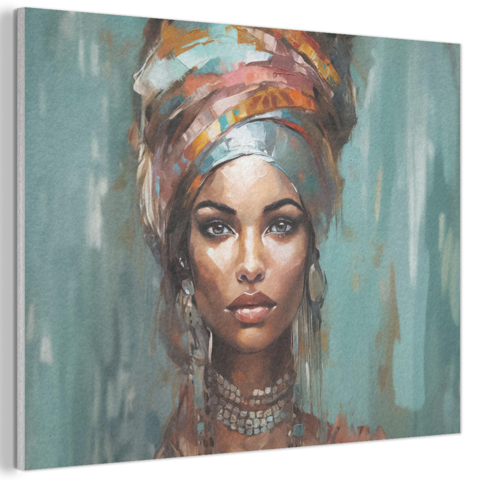 MuchoWow AKUSTICKÝ obraz Žena - Umění - Šperky - Portrét 80x60 cm