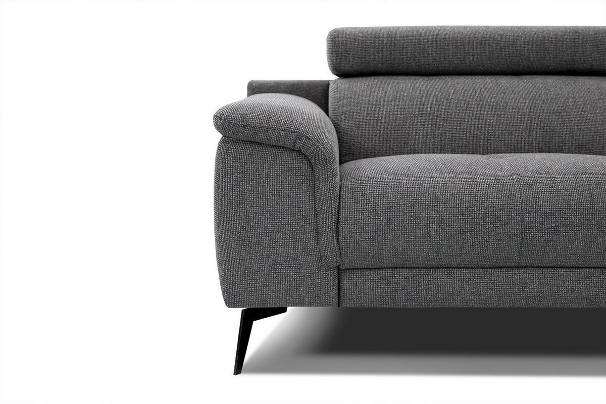 SOFA FIERO 2-Sitzer, dunkelgrau - Dunkelgrau/Schwarz, Holzwerkstoff/Textil (170/82/103cm) - Courtois Laville