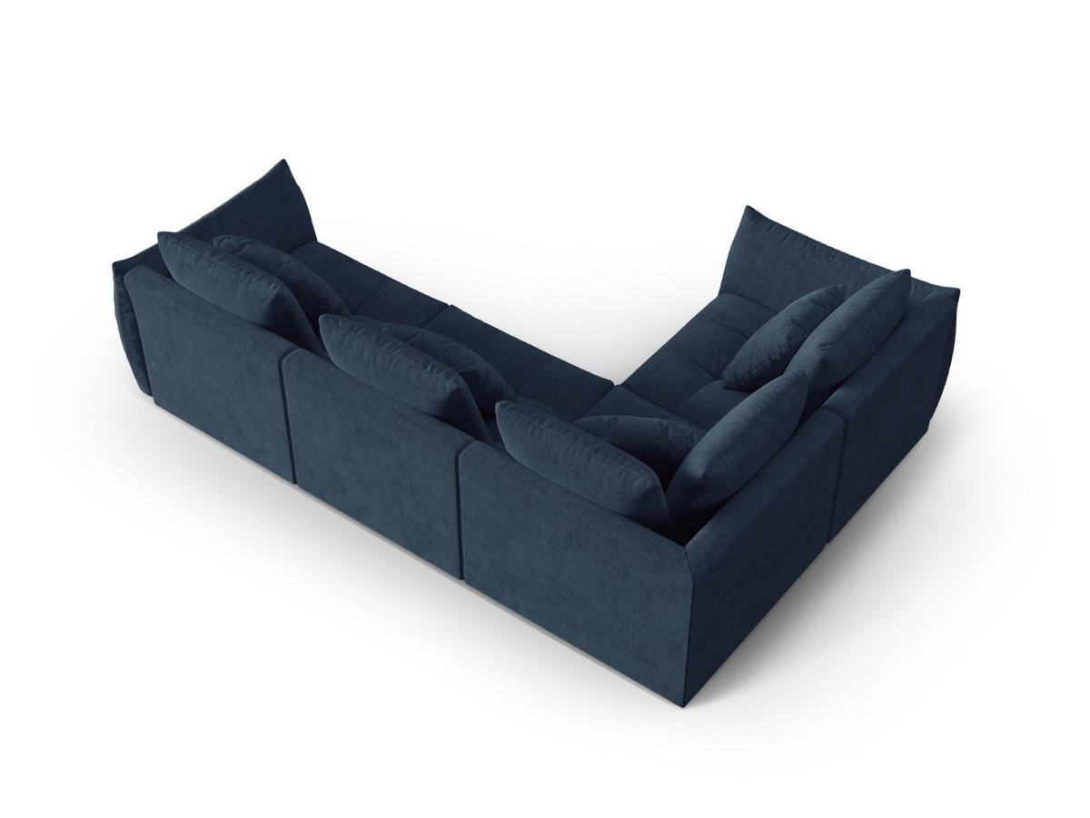 ECKSOFA modular links Bloom aus strukturiertem Stoff dunkelblau 3 Sitzplätze - Dunkelblau, Textil (216/316cm) - Micadoni