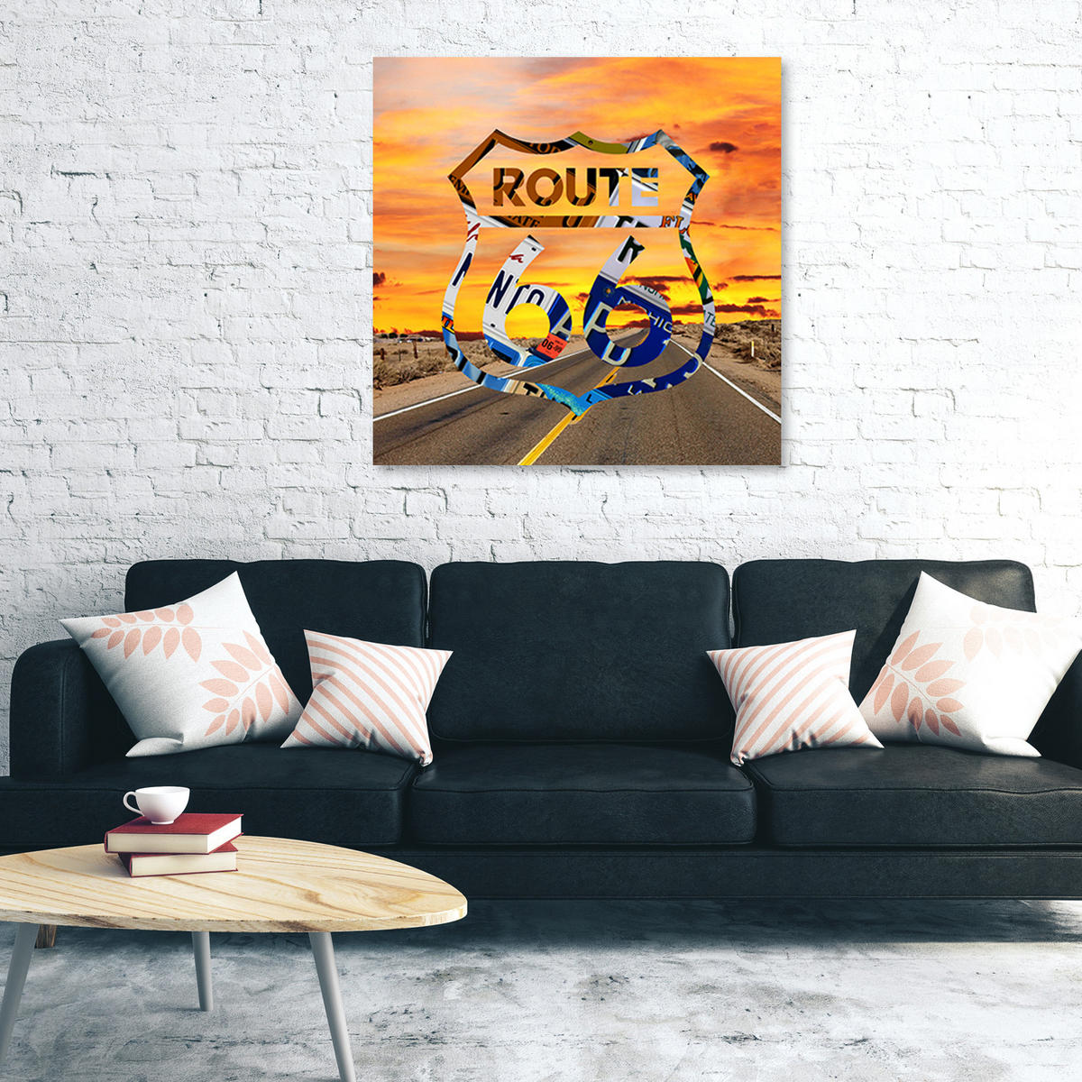 WANDBILD mit untertiteln farbig - Orange, Textil (50/50cm) - Feeby