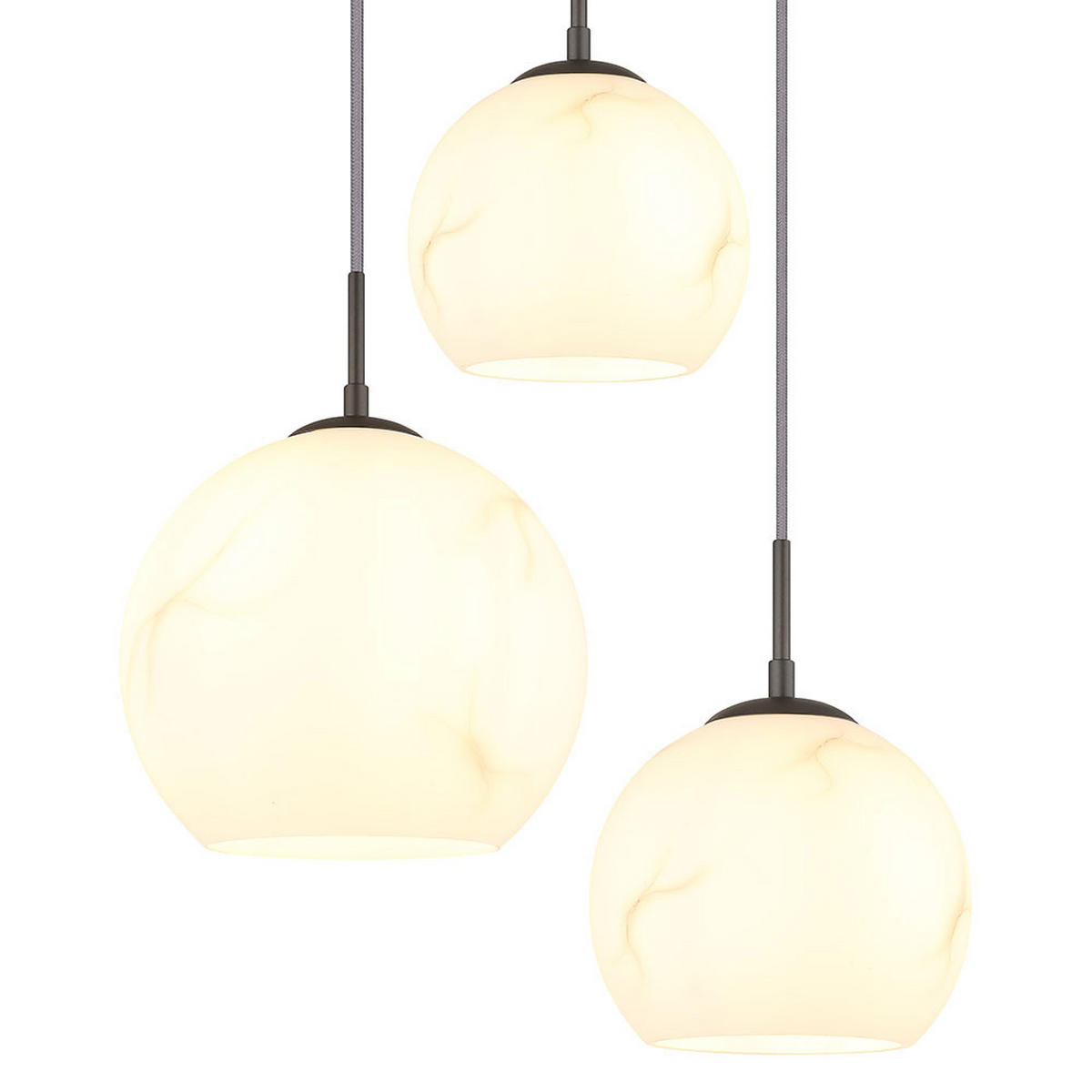 HÄNGELEUCHTE RAGUSA Metall, Schwarz, Glas Pendelleuchte - Schwarz, Glas (70/75/120cm) - Globo Lighting