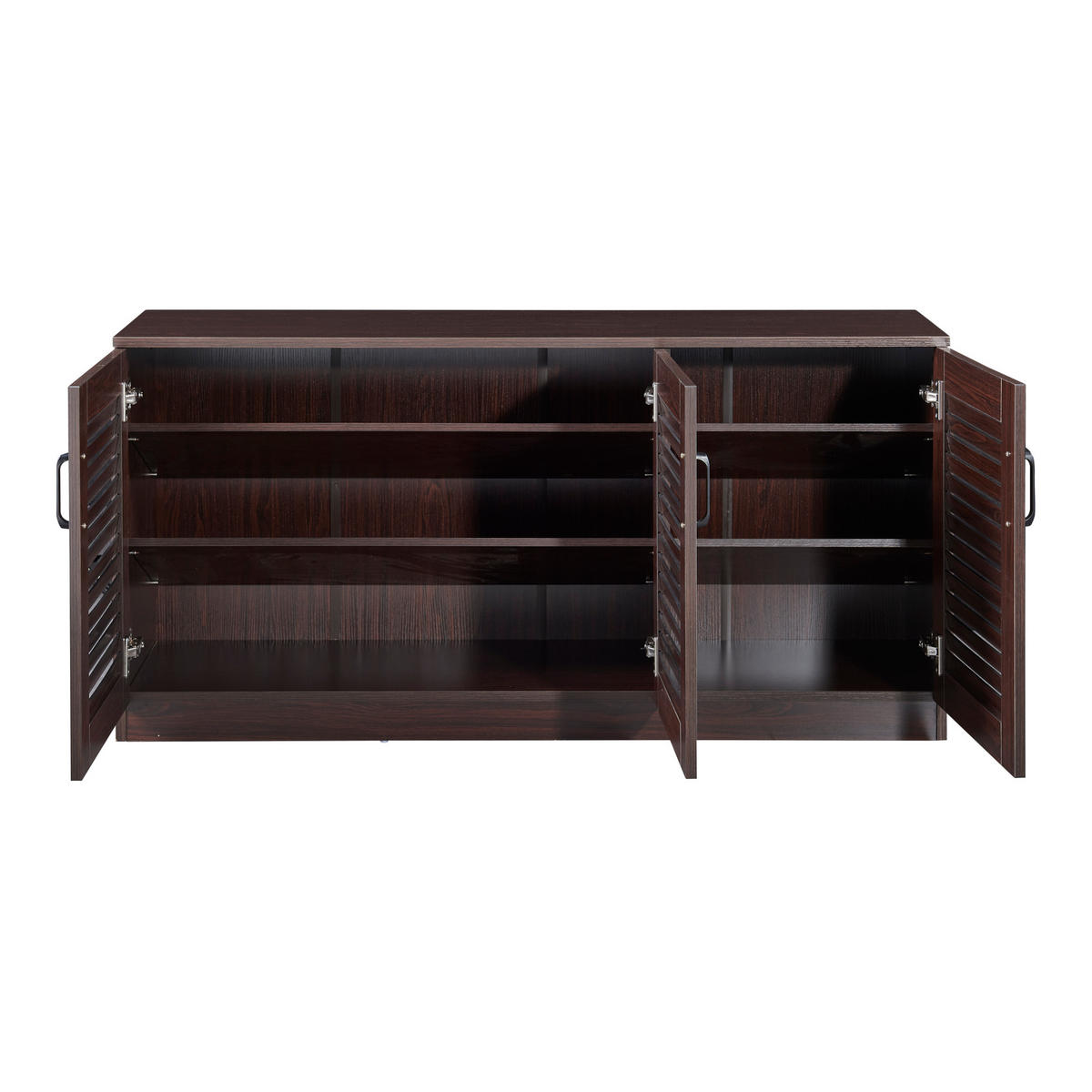 SCHUHSCHRANK Løten - Wengefarben, Holzwerkstoff (125/62/36cm) - [en.casa]
