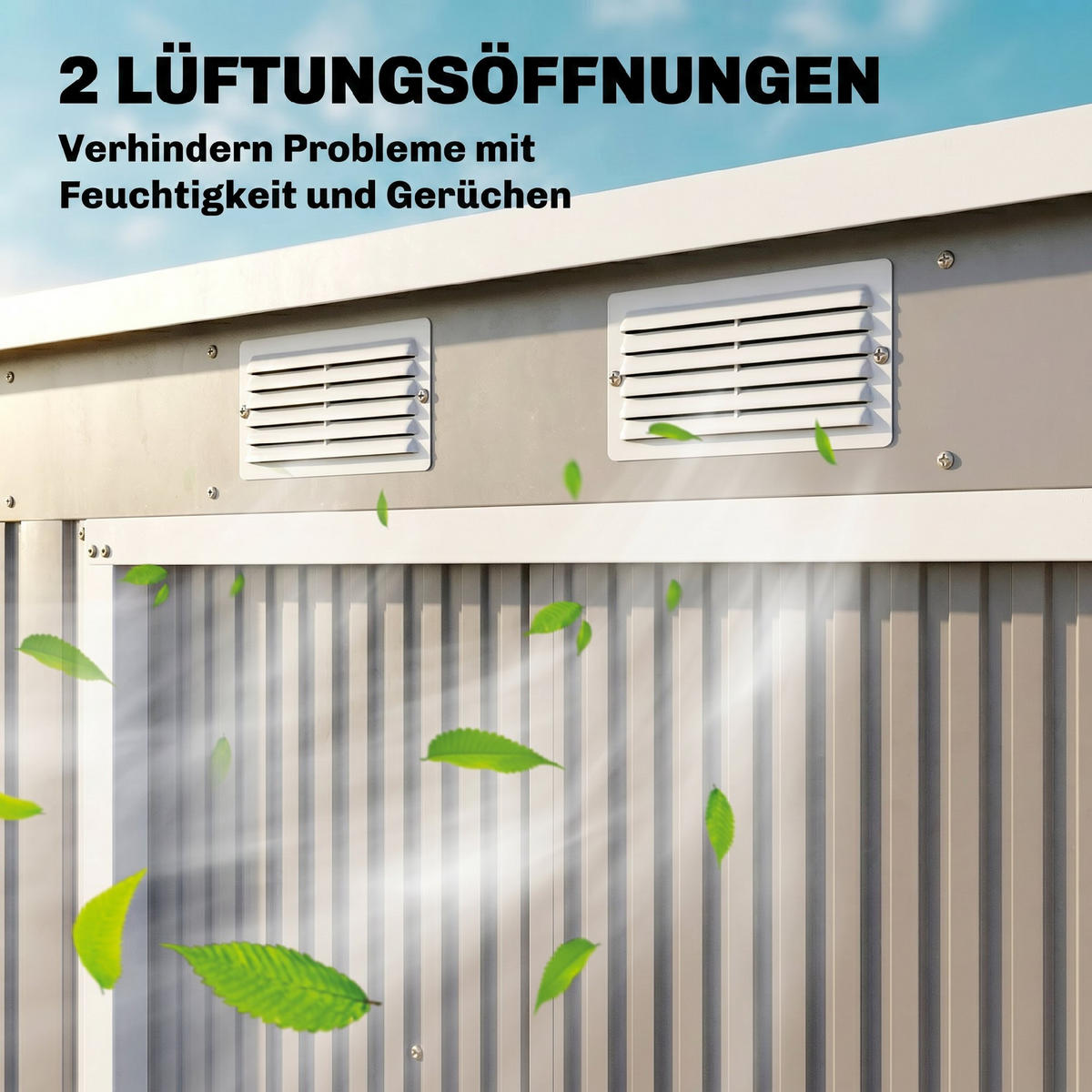 GARTENHAUS Verzinkter Stahl Hellgrau - Hellgrau, Metall (130/172/213cm) - Outsunny