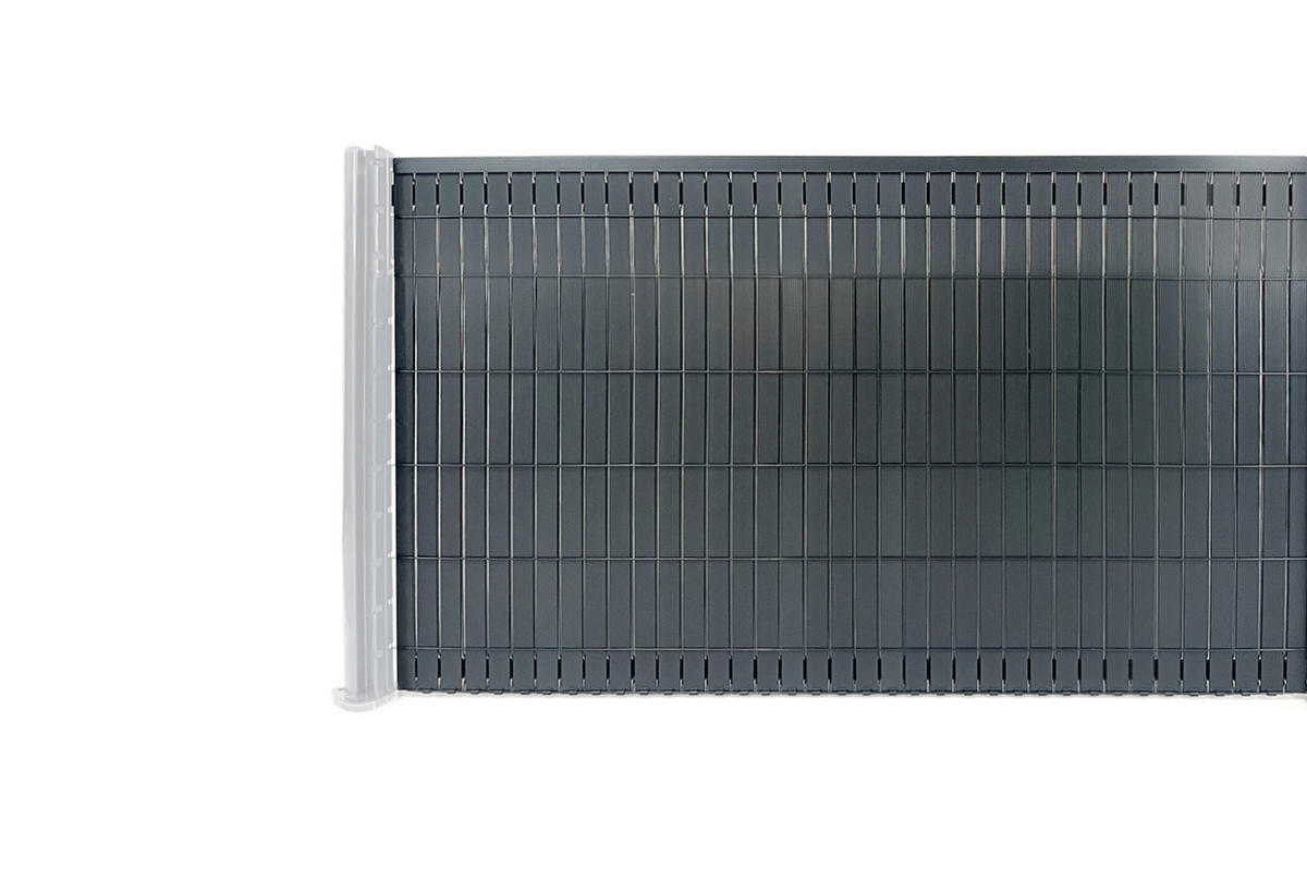 PVC-SICHTSCHUTZLAMELLEN-STEIF-SET Cinto grau 4m H.120cm - Mit clips und Endprofil - Grau, Kunststoff (400/123cm) - Casanoov