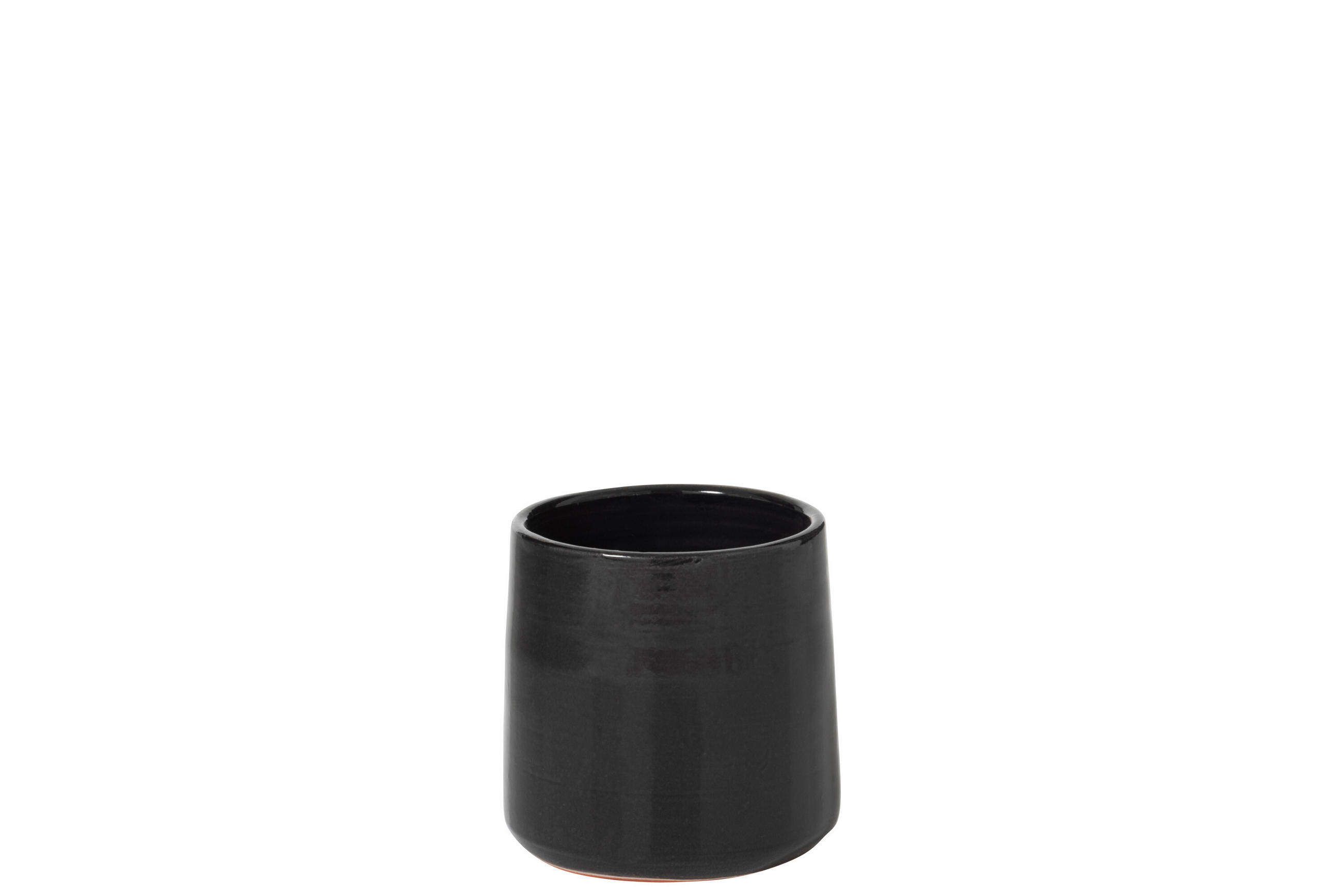 BLUMENTOPF RUND - Töpferei - Schwarz - S - 2er set - Ø 18 cm - Schwarz, Keramik (18/17cm) - J-Line