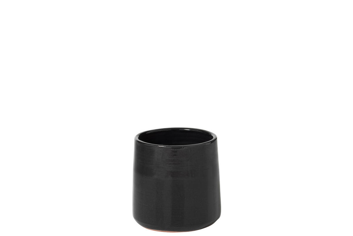 BLUMENTOPF RUND - Töpferei - Schwarz - S - 2er set - Ø 18 cm - Schwarz, Keramik (18/17cm) - J-Line