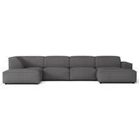 ROHOVÁ pohovka Sellmo, tmavosivá, 366 cm - čierna/tmavosivá, textil/plast (370/184cm) - Selsey