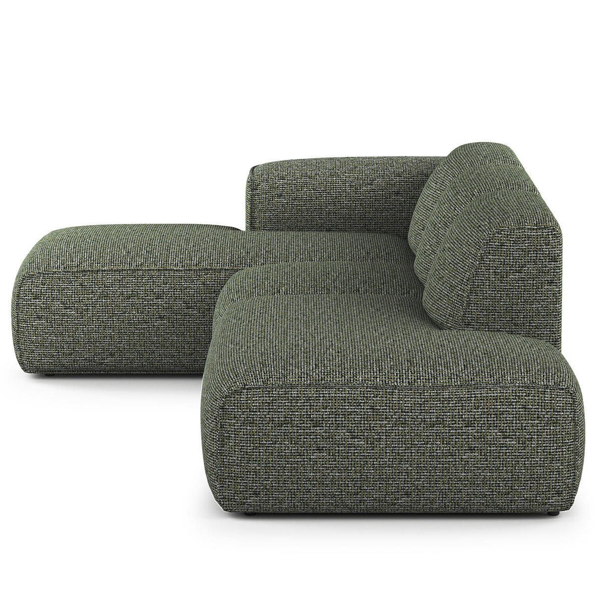 ECKSOFA mit Chaiselongue - Schwarz/Grün, Kunststoff/Textil (290/173cm) - home24