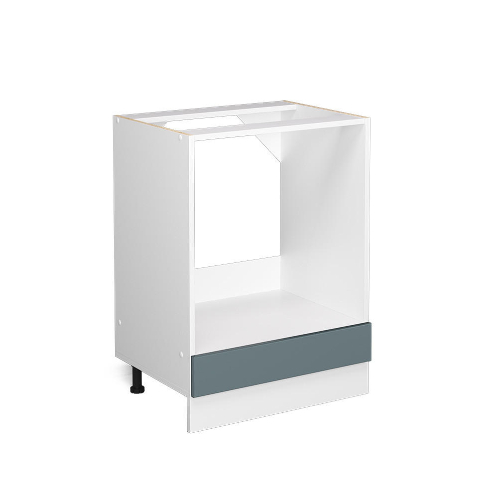 UNTERSCHRANK R-Line Blau-Grau 60 cm mit Großnische, ohne AP - Blaugrau/Weiß, Holzwerkstoff (60/81.6/46cm) - Vicco