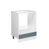 UNTERSCHRANK R-Line Blau-Grau 60 cm mit Großnische, ohne AP - Blaugrau/Weiß, Holzwerkstoff (60/81.6/46cm) - Vicco