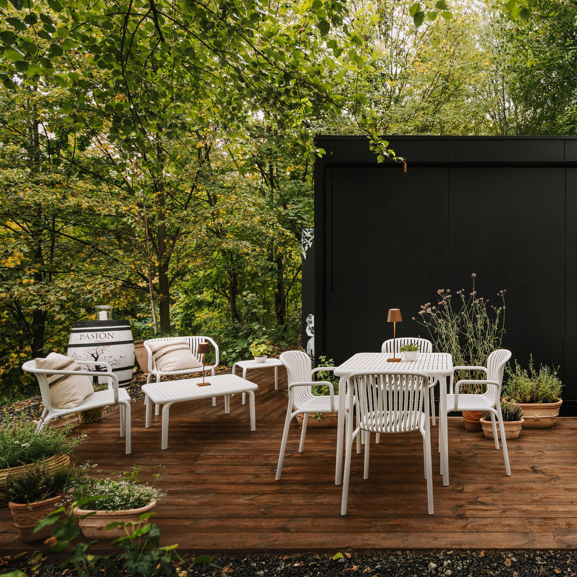 GARTEN ESSGRUPPE FICCARI, Gartenmöbel-Set 5-tlg, Weiß - Weiß, Kunststoff - KONSIMO®
