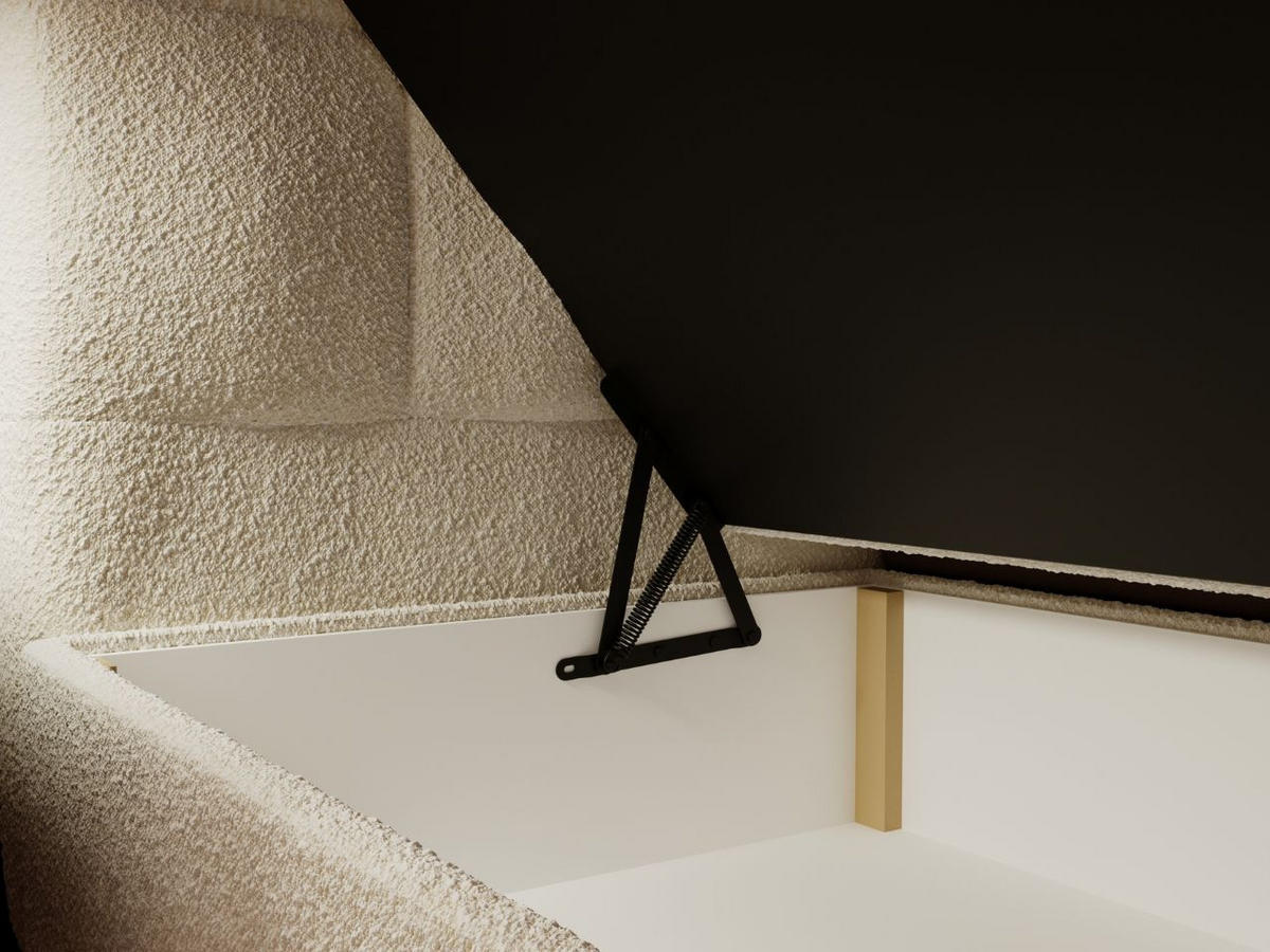 BOXBETT Alicante 180x200 Bouclé-Stoff Creme - Creme, Holz/Textil (180/200cm) - Graingold