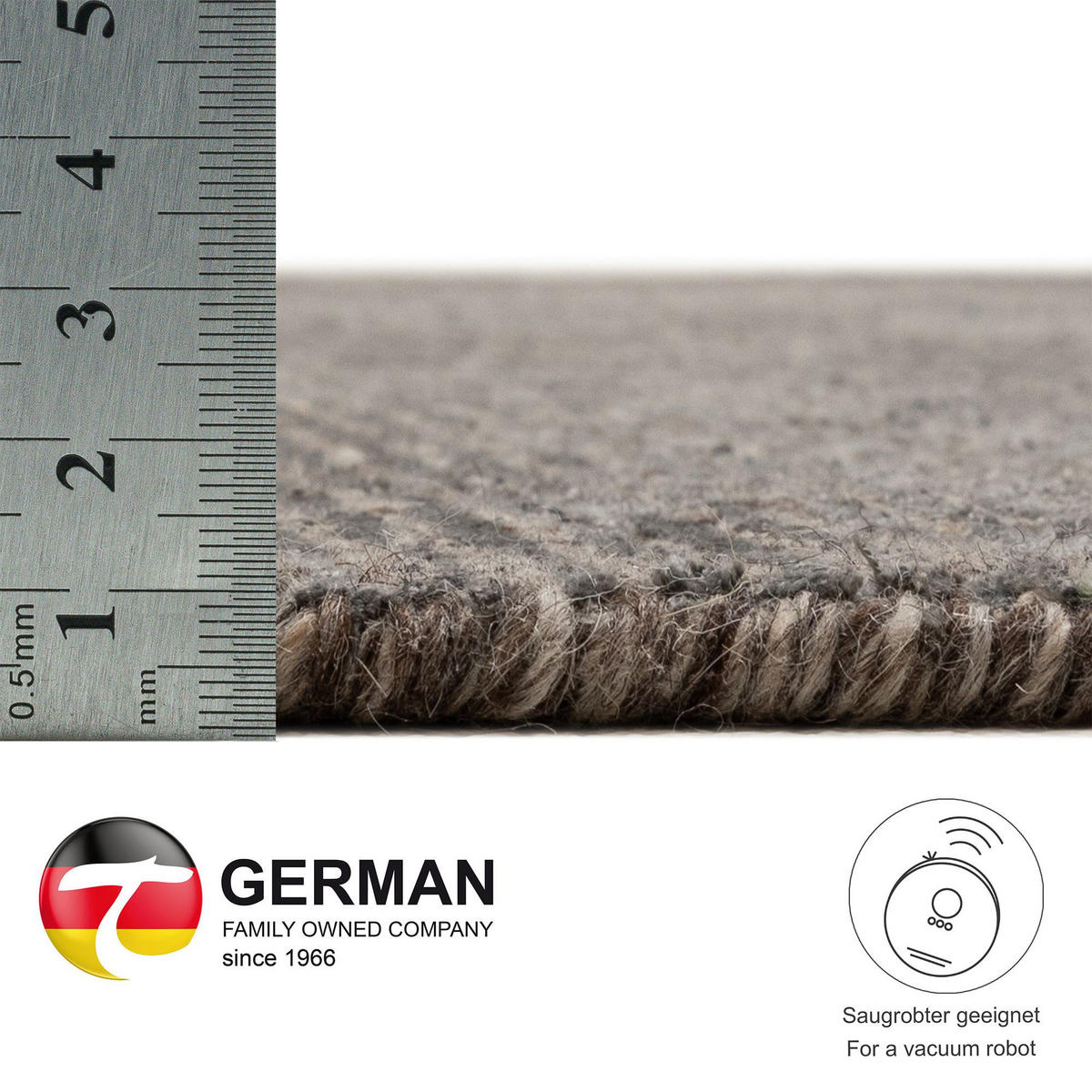 HANDWEBTEPPICH Venus 70x140 cm - Anthrazit, Textil (70/140cm) - THEKO