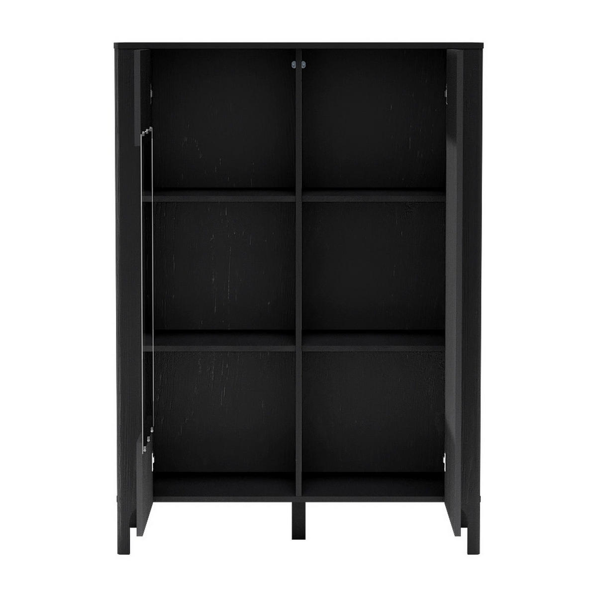 VITRINE Malumi MM-3 103 x 145 x 40,5 cm Schwarz Paintflow - Schwarz, Holzwerkstoff (103/145/40.5cm) - Koseto