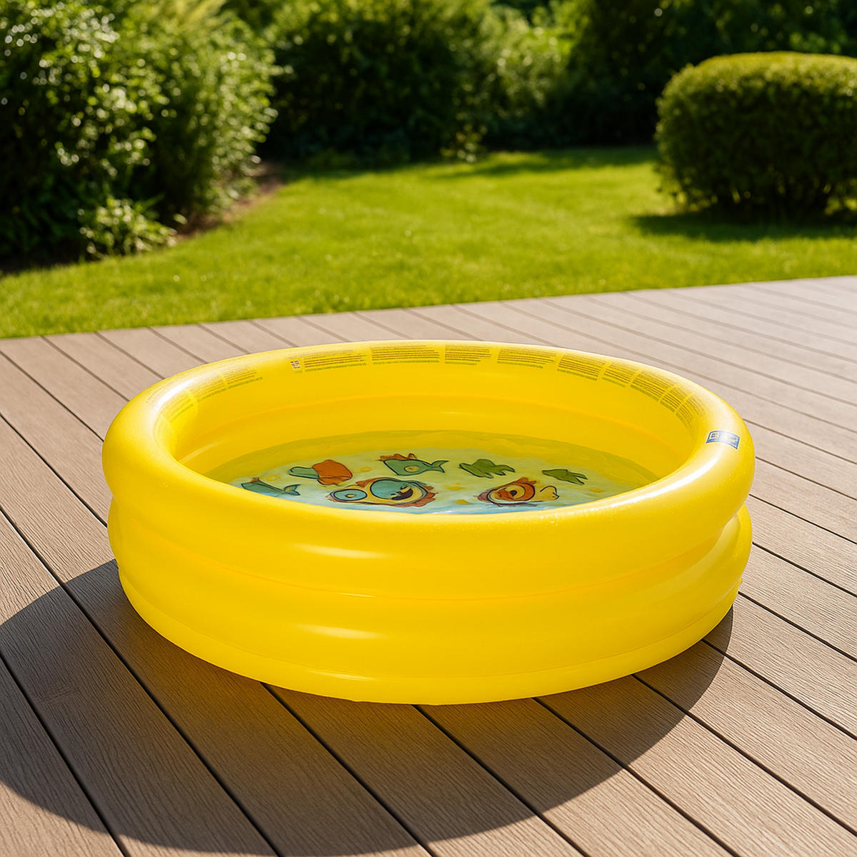 PLANSCHBECKEN Baby Pool rund Ø 61 x 12,5 cm Tiermotiv 21 L - Gelb, Kunststoff (61/61cm) - Avenli