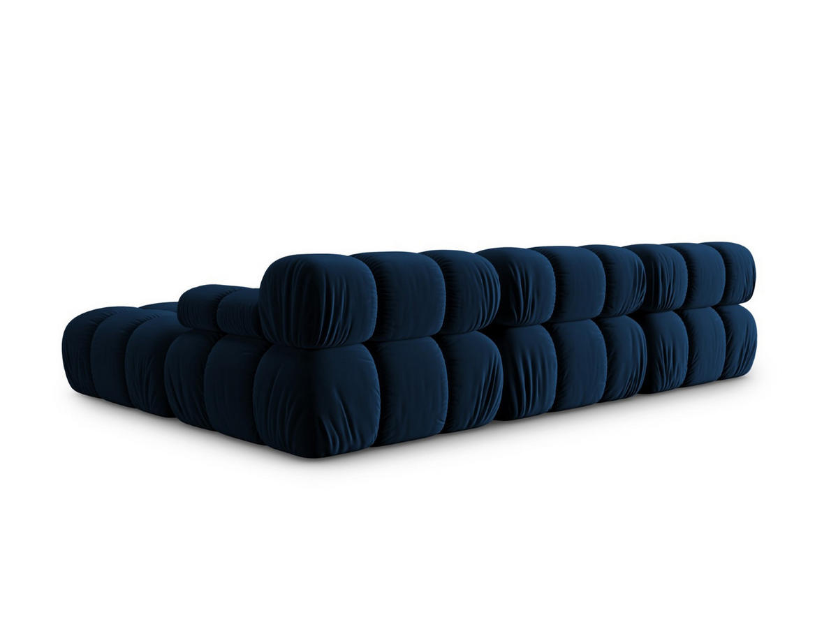 MODULARES-SOFA Bellis aus Samt königsblau 4 Sitzplätze - Blau, Textil (188/63/282cm) - Micadoni