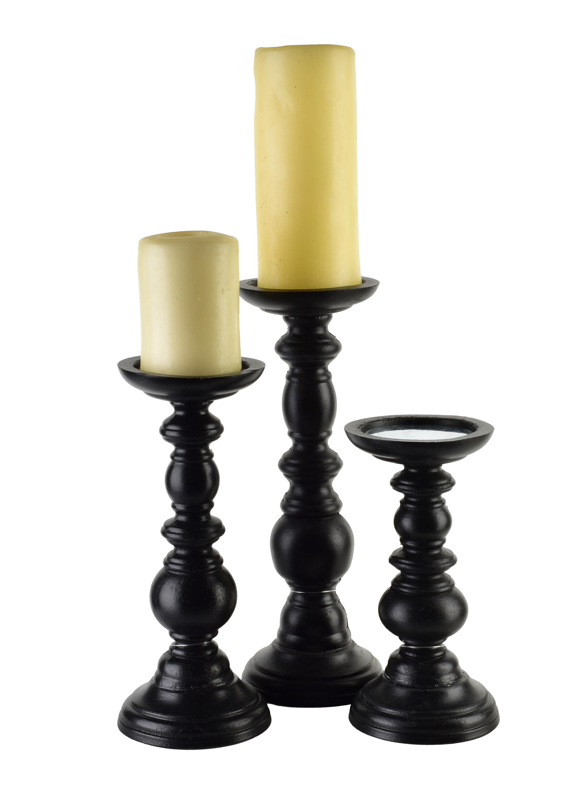 KERZENHALTER Daz schwarz 10/10/25 cm Hoz - Schwarz, Holz (10/25/10cm) - Mondex