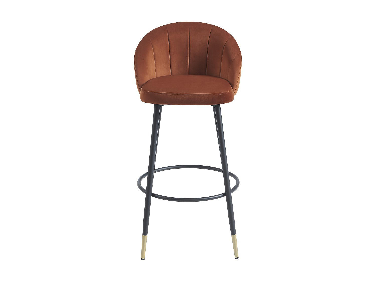 BARHOCKER - 49 cmcm x 58 cmcm - Samt, Stoff - Terracotta - ELIRAM - Terracotta, Textil (49/96/58cm) - Vente-Unique