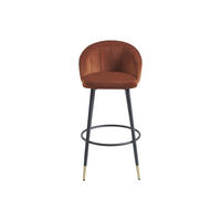 BARHOCKER - 49 cmcm x 58 cmcm - Samt, Stoff - Terracotta - ELIRAM - Terracotta, Textil (49/96/58cm) - Vente-Unique