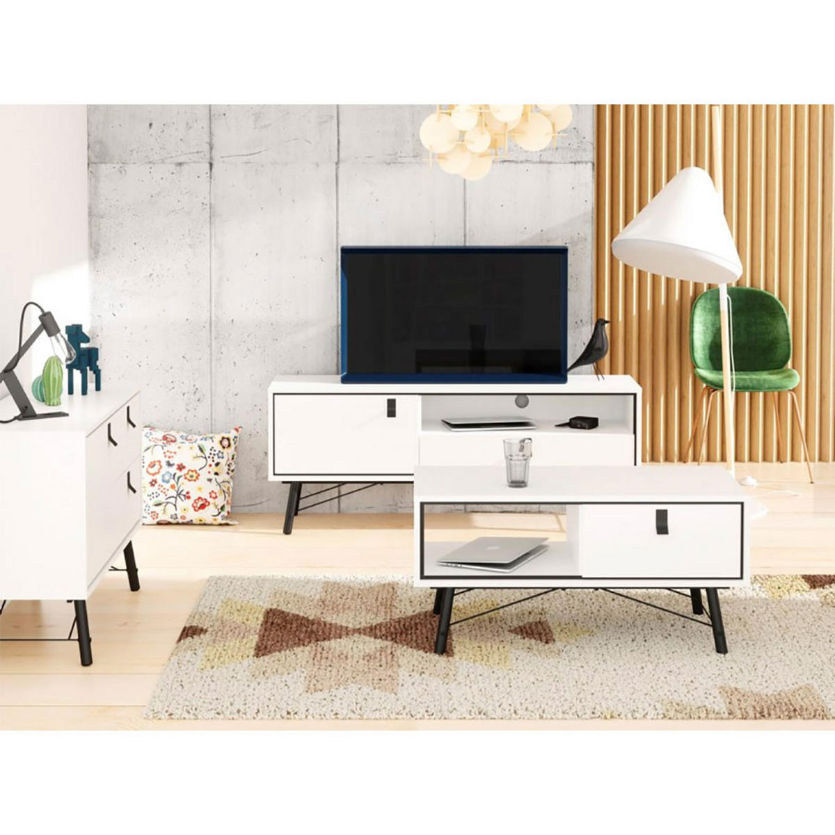 SIDEBOARD weiss - Weiß, Holzwerkstoff (40/72/102cm) - ebuy24