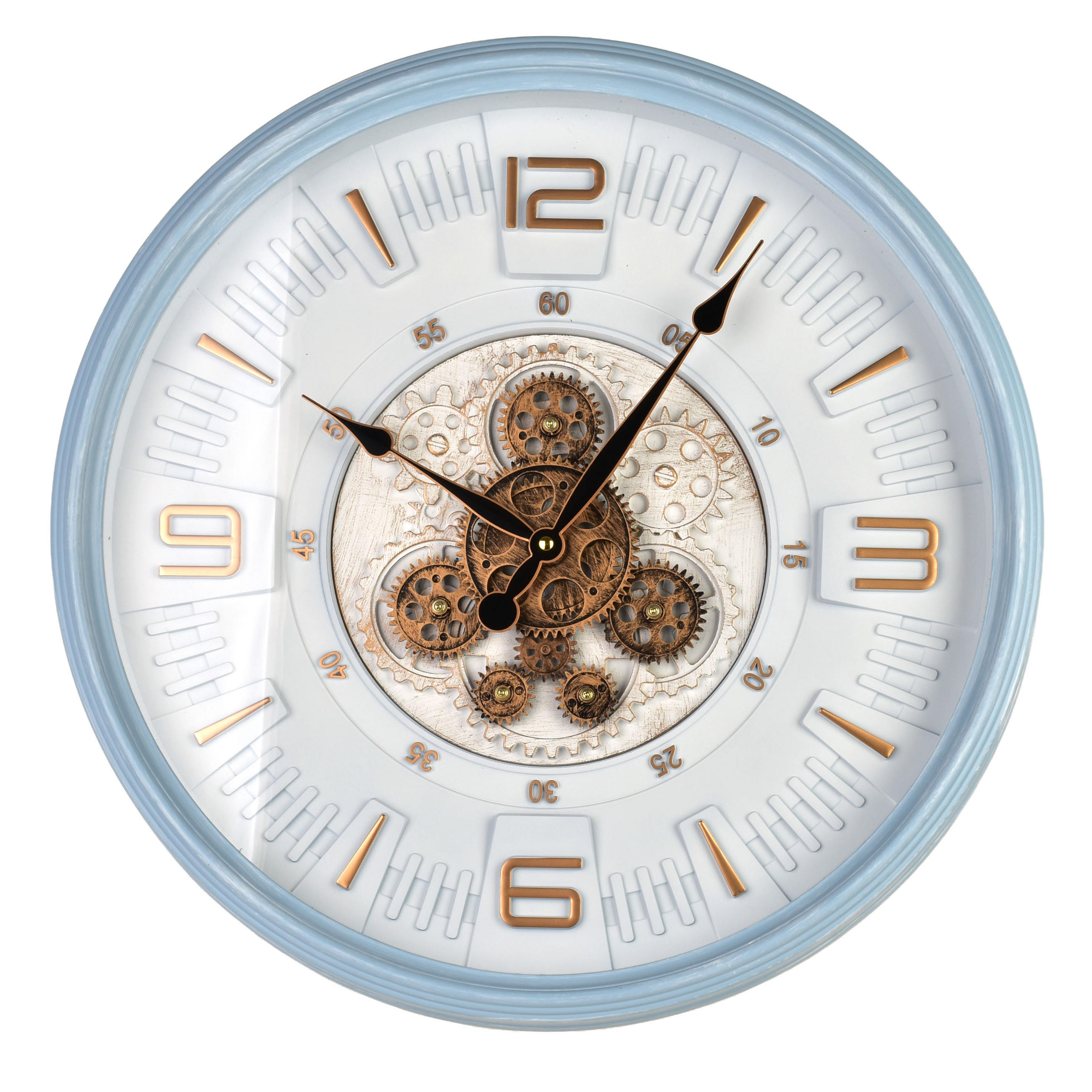 WANDUHR Ramsey Blau 50/6.5/50 cm Kunstoff - Blau, Kunststoff (50/50/6.5cm) - Mondex