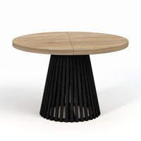 ESSTISCH runder ausziehbarer Tisch für Esszimmer DOVER 90 / 190 cm, Farbe: Eiche Sonoma / Schwarz - Schwarz/Sonoma Eiche, Holz (190/90/77cm) - Dekori_Interiors