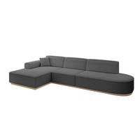 ECKSOFA Ottomane Links IREA-L2 - 327x165x80 cm Grau - Olivgrün, Holzwerkstoff/Textil (327/165cm) - ALTDECOR