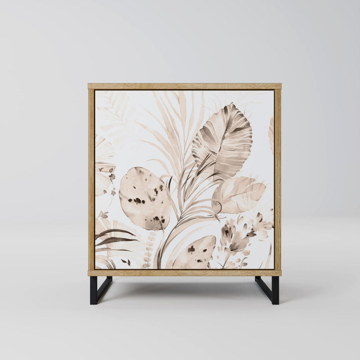 SIDEBOARD WILD TENDERNESS, Eichefarben, 57,5x42x57,5 cm, Ohne Füße - Eichefarben/Multicolor, Holzwerkstoff (57.5/57.5/42cm) - SpaceRebels