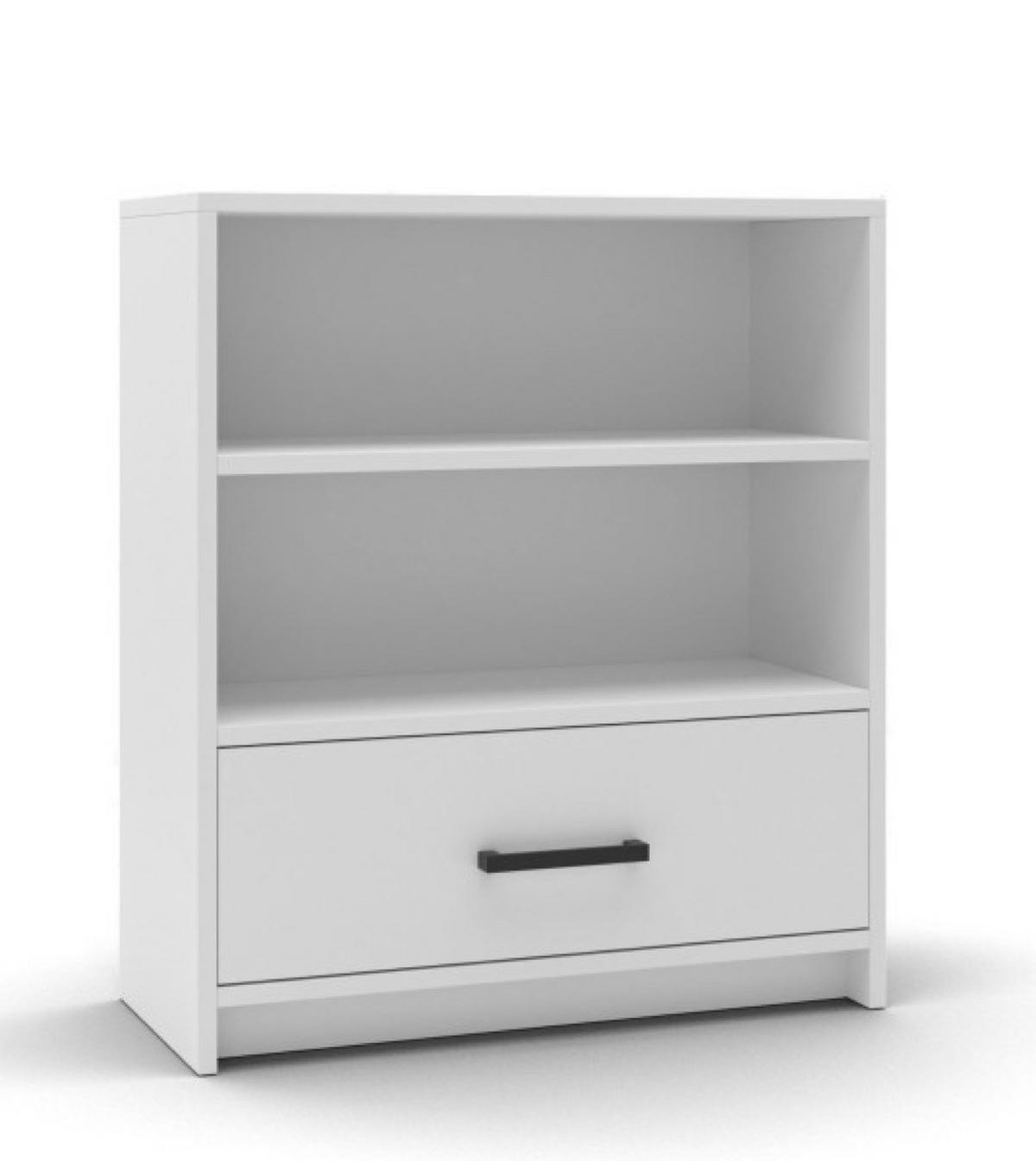KOMMODE Weiß Mit Schublade Und Regalen - Weiß, Holzwerkstoff (80/90/35cm) - Sepro Meble