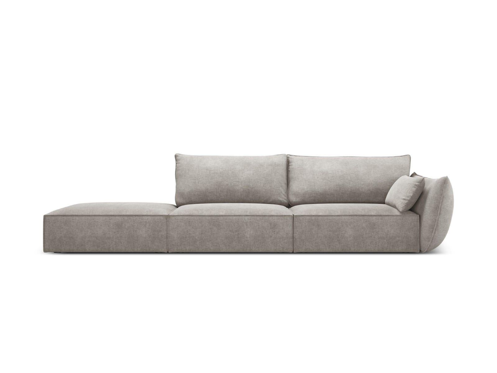 LINKES-SOFA Kaelle aus Chenille-Stoff hellgrau 4 Sitzplätze - Hellgrau, Textil (110/85/264cm) - Micadoni