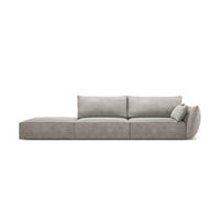 LINKES-SOFA Kaelle aus Chenille-Stoff hellgrau 4 Sitzplätze - Hellgrau, Textil (110/85/264cm) - Micadoni