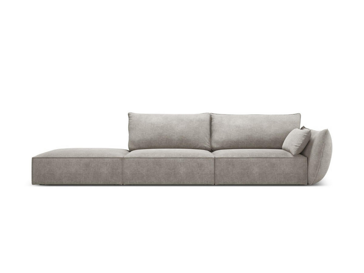 LINKES-SOFA Kaelle aus Chenille-Stoff hellgrau 4 Sitzplätze - Hellgrau, Textil (110/85/264cm) - Micadoni