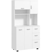 BUFFET 89/168/39,5 cm Weiß aus Holzwerkstoff mit höhenverstellbaren Einlegeböden - Weiß, Holz (39.5/168/89cm) - OKMYHOME