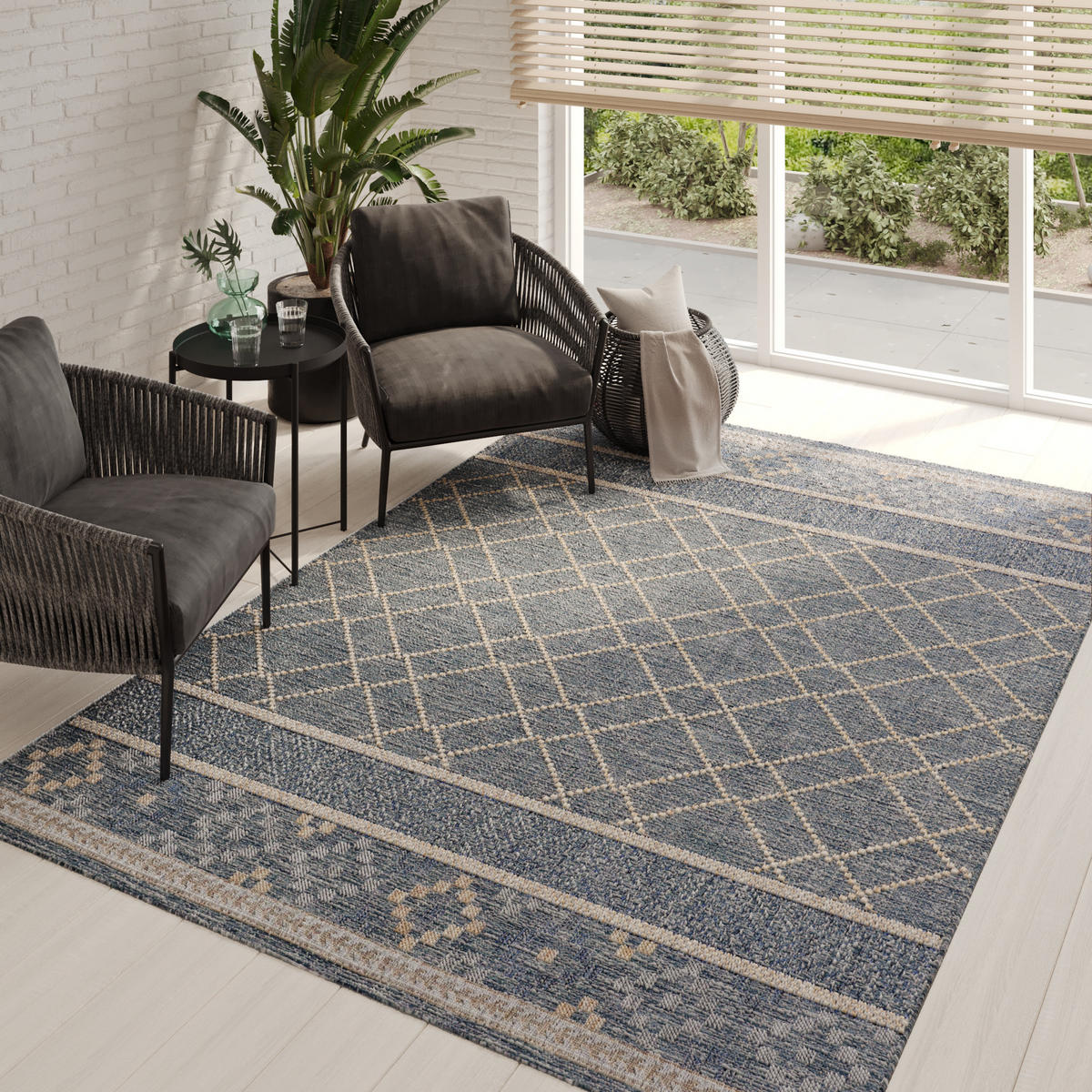 TEPPICH MELISSA BLAU 150/240 cm - Blau, Textil (150/240cm) - Tapiso