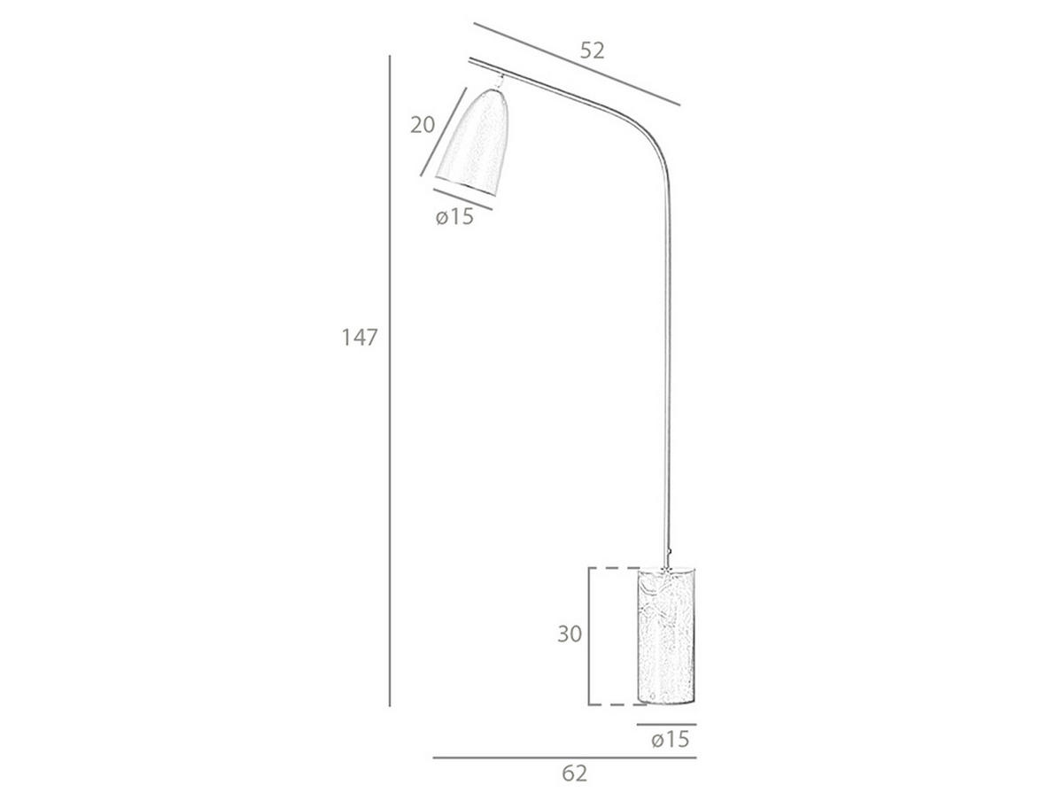 STELEUCHTE Stehleuchte aus Marmor und weißem Stahl 62/15/147 cm - Weiß, Metall (15/62/147cm) - ANGEL CERDA