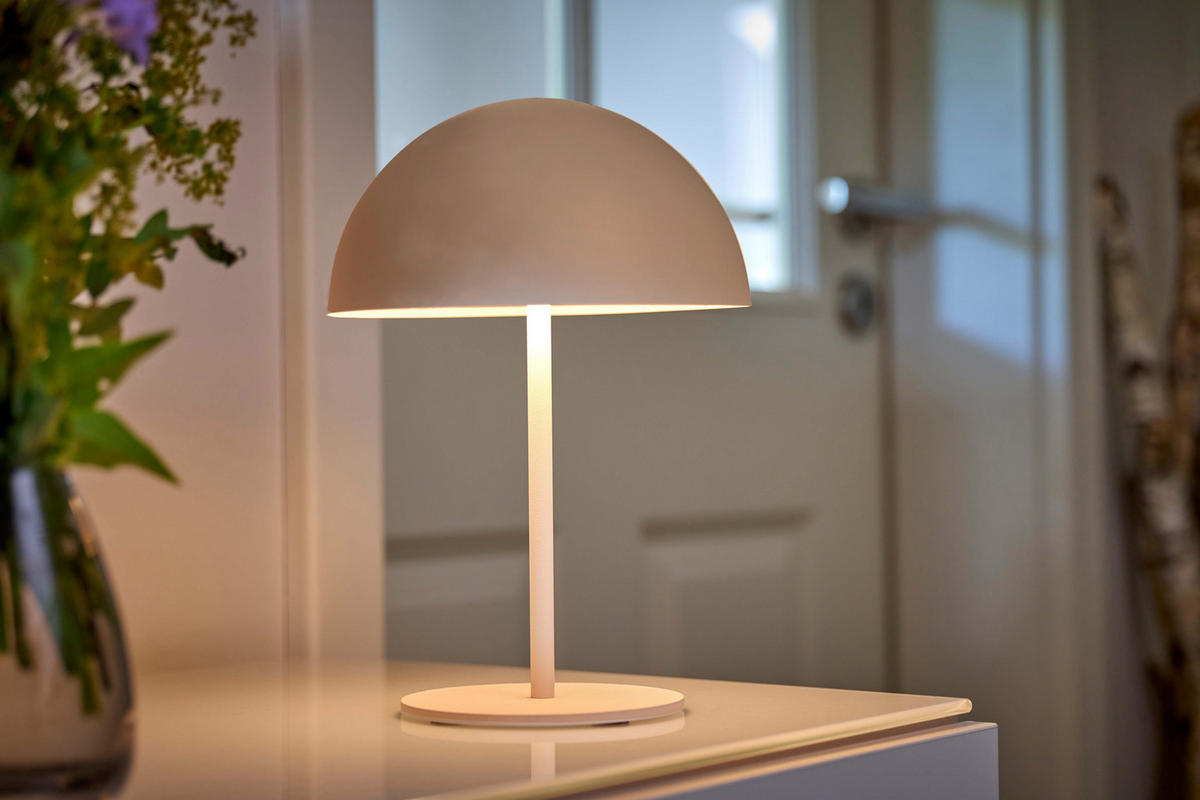 LED-TISCHLAMPE Pilzform dimmbar Metall Ø18x28xcm Beige - Beige, Metall (18/18/28cm) - Northpoint