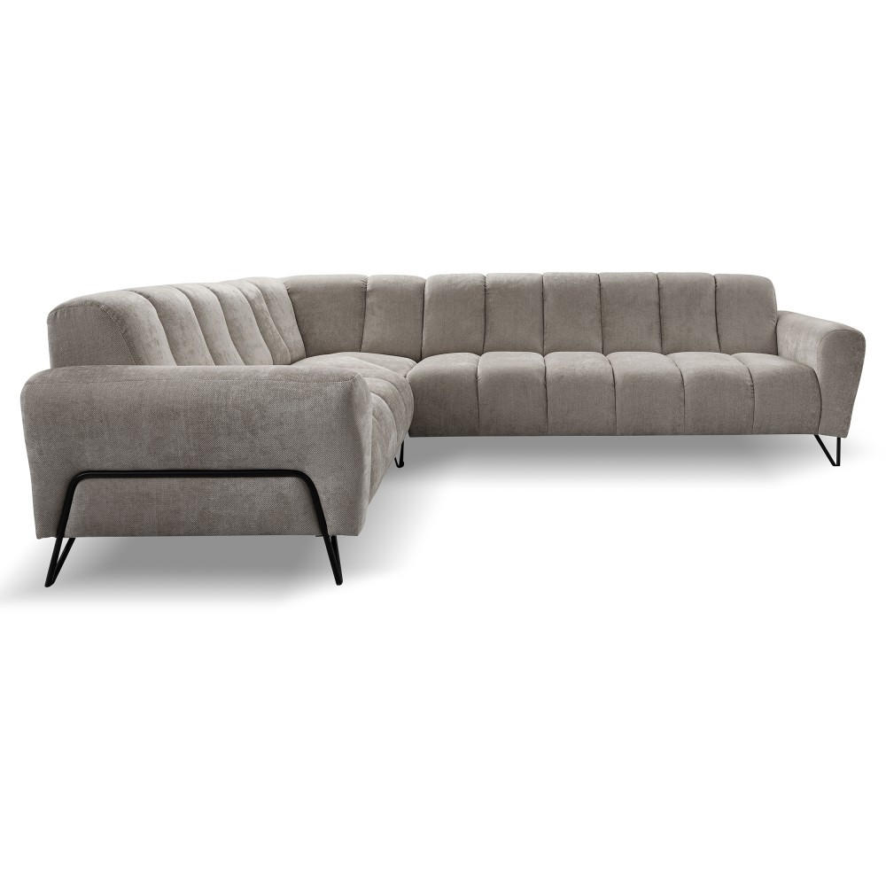 ECKSOFA Volare ohne Schlaffunktion Cappuccino links - Schwarz/Cappuccino, Textil/Metall (295/235cm) - Beautysofa