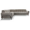 ECKSOFA Volare ohne Schlaffunktion Cappuccino links - Schwarz/Cappuccino, Textil/Metall (295/235cm) - Beautysofa